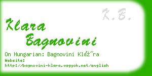 klara bagnovini business card